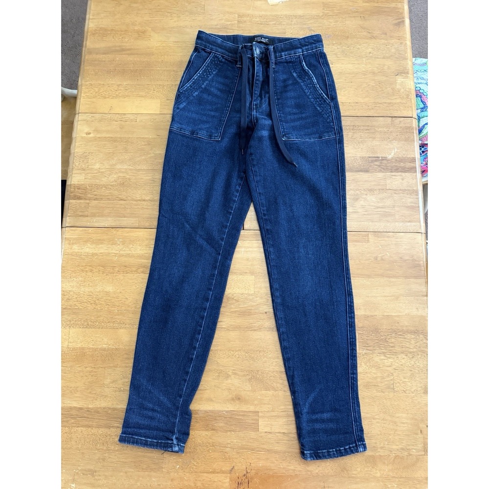 Judy Blue Jogger Jeans Women's Size 3/26 Dark Wash Stretch Denim Drawstring